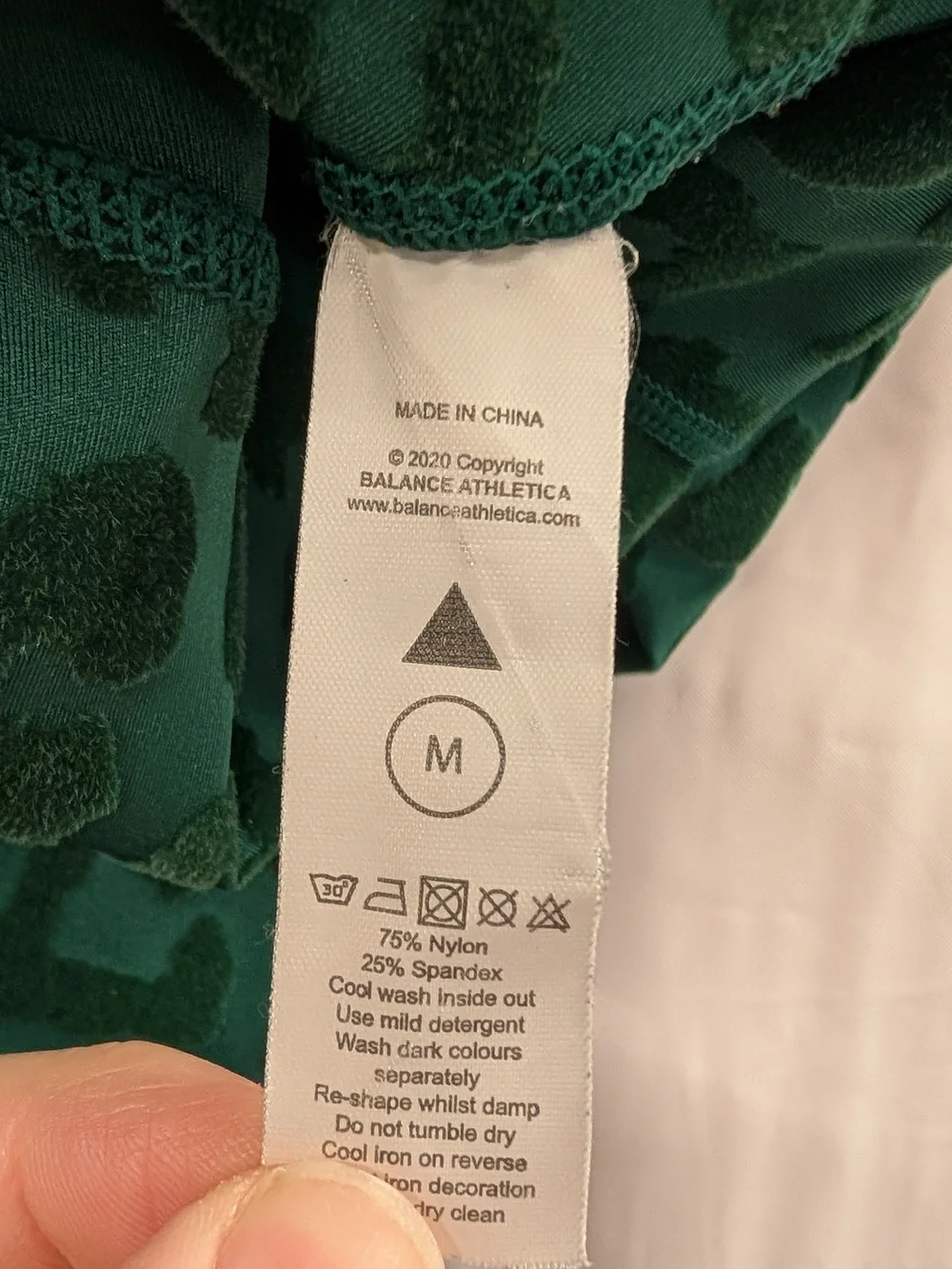 NWOT - Balance Athletica Green Velvet Leopard Print Set - Size M
